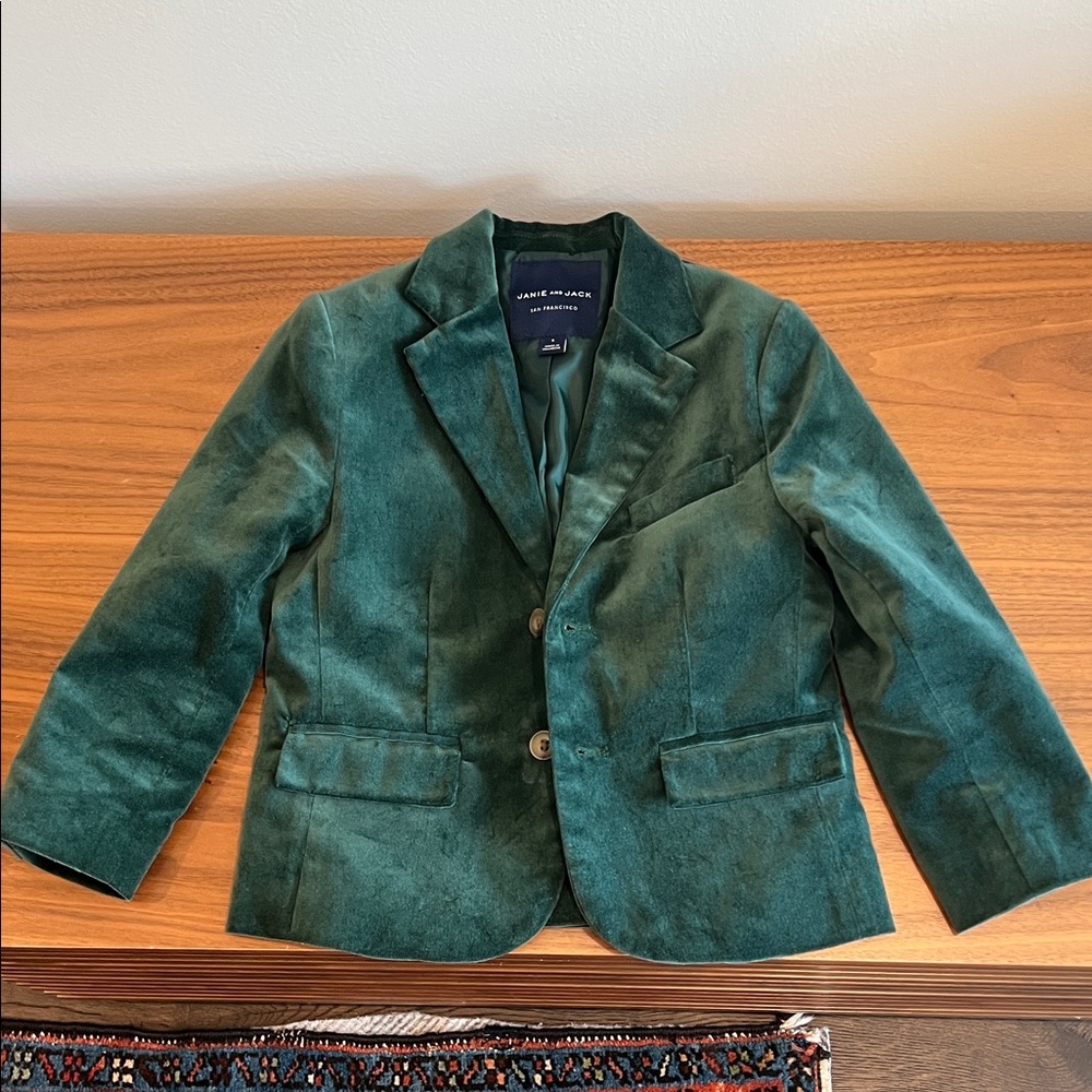 Janie and Jack Emerald Velvet Blazer